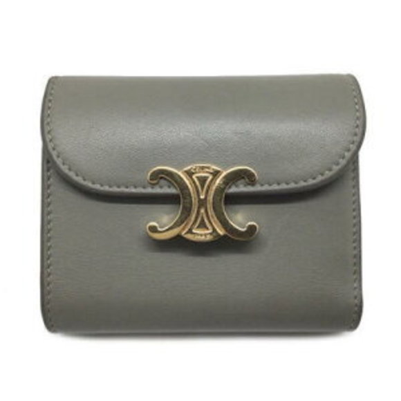 Celine Tri leather clay Wallet green Flap - Picture 1 of 7